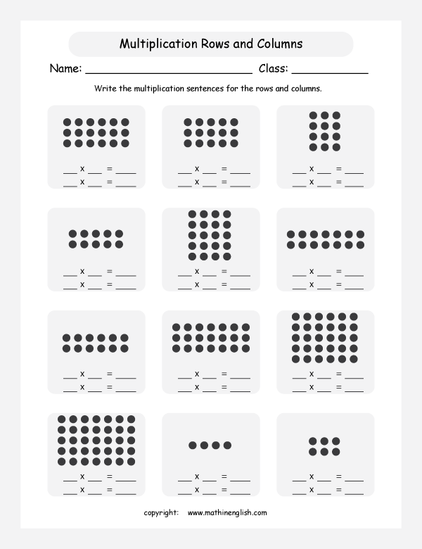 Basic Multiplication Worksheets For Grade 1