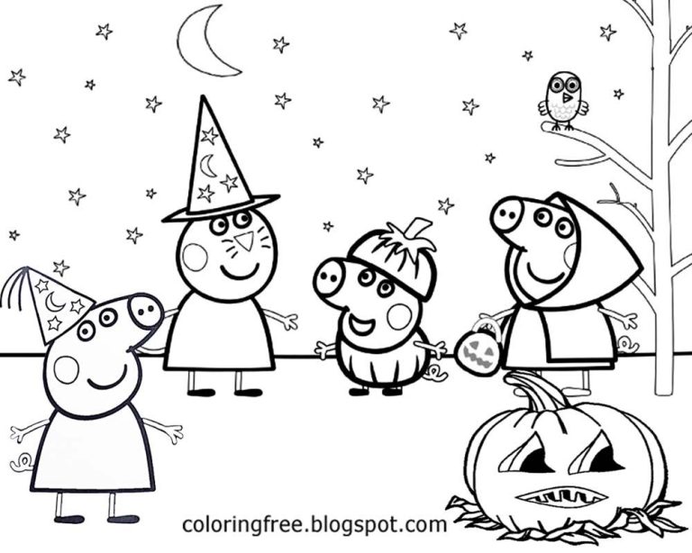 Peppa Pig Coloring Pages Halloween