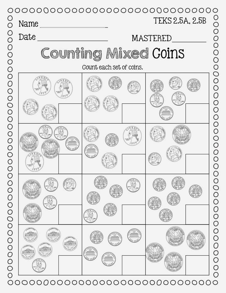 Counting Coins Worksheets First Grade