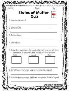 States Of Matter Worksheet Answers