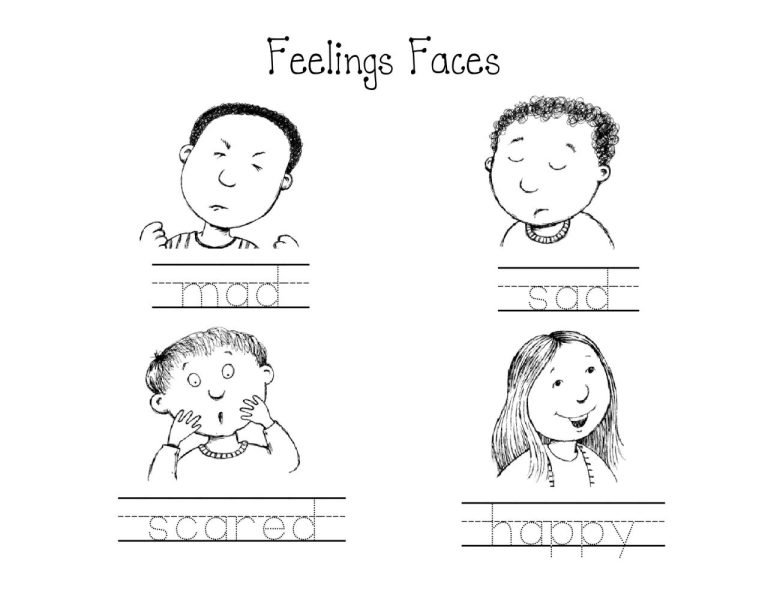 Feelings Worksheet Prek