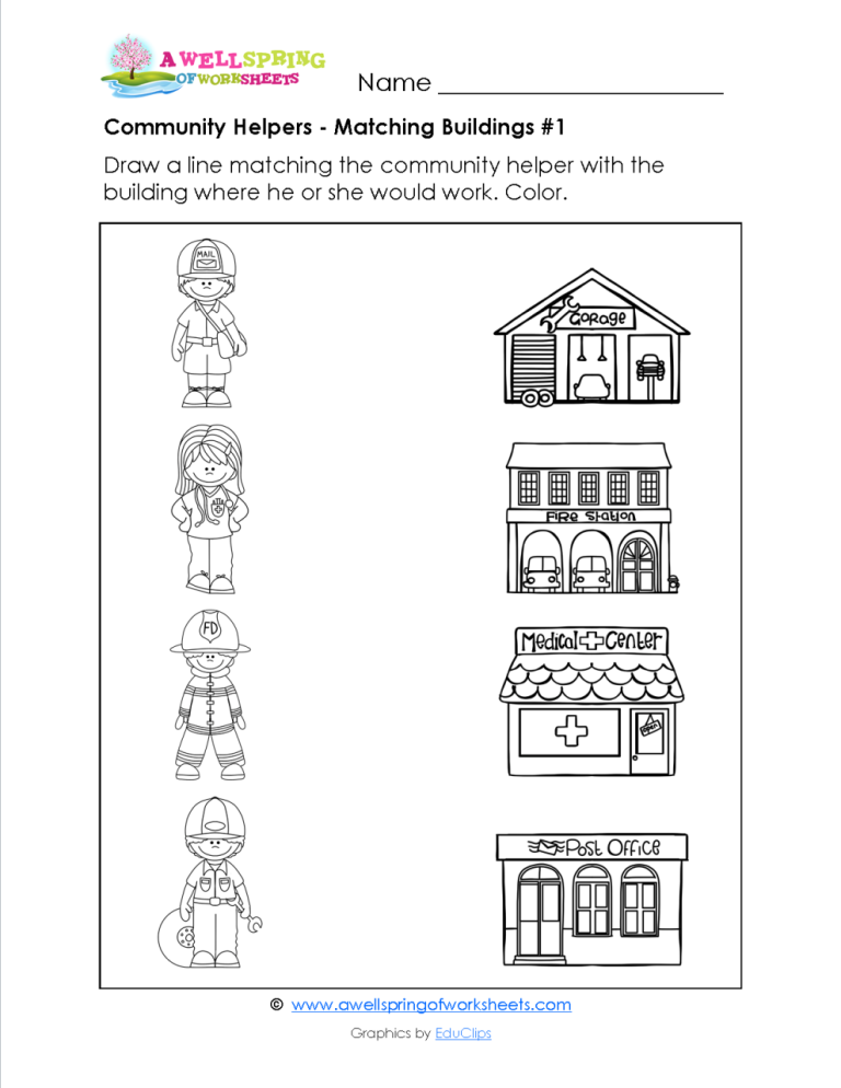 Community Helpers Worksheets For Grade 1