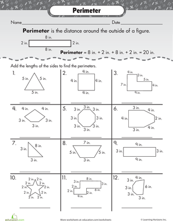 Perimeter Worksheets