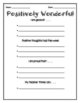 Self Esteem Worksheets For Children