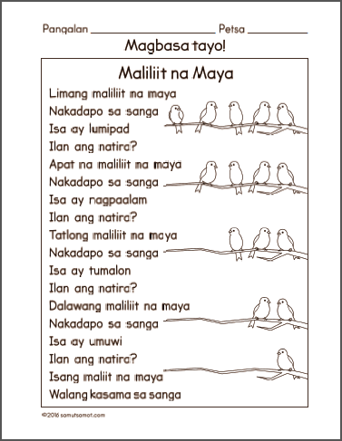 Grade 1 Reading Worksheets In Filipino