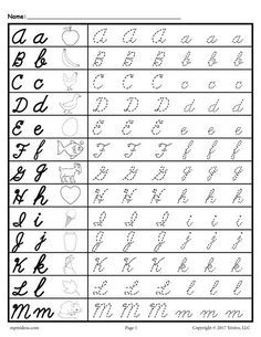 Cursive Writing Cursive Alphabets Capital And Small Letters Worksheet