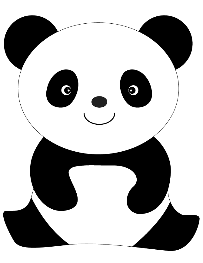 Panda Coloring Pages Easy