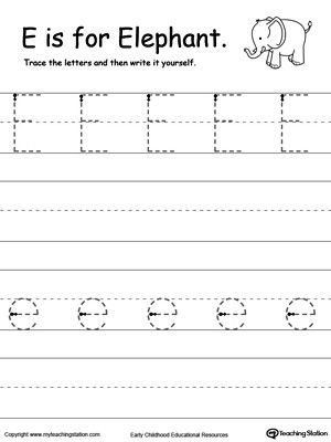 Kindergarten Alphabet Worksheets E