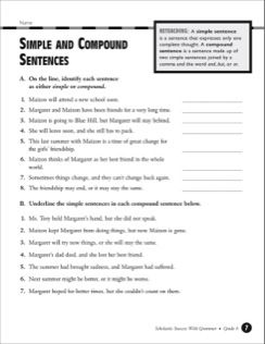 Simple Sentence Worksheet 3rd Grade