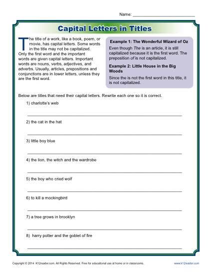 Sentence Correction Worksheets For 5th Grade