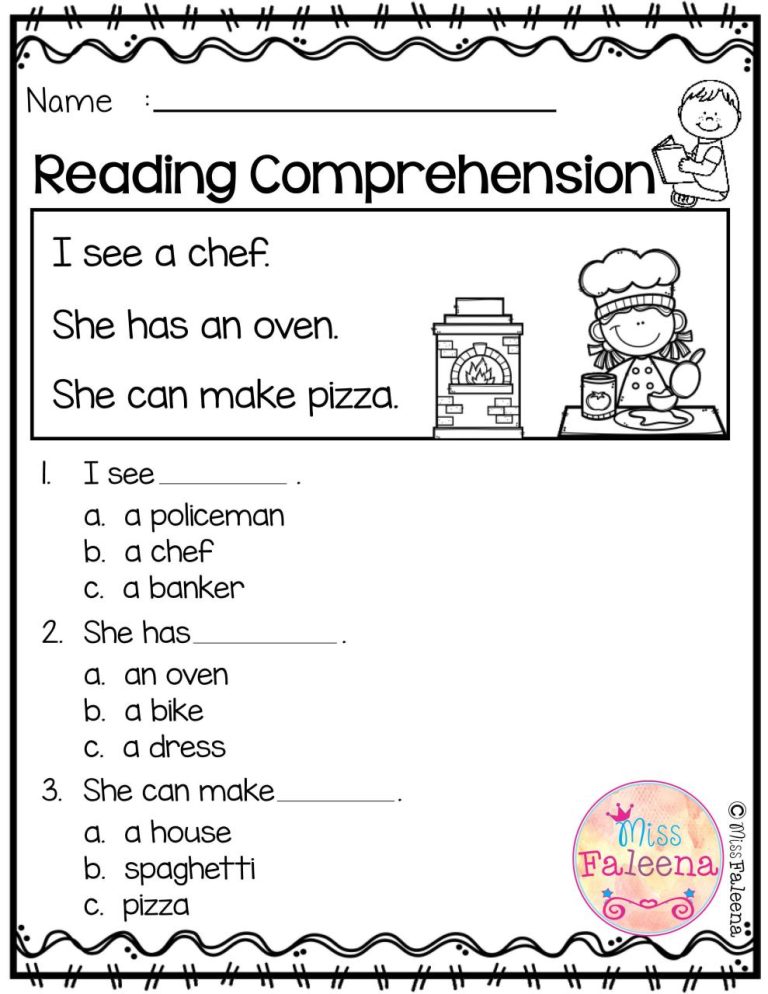 Comprehension For Class 2 Worksheet