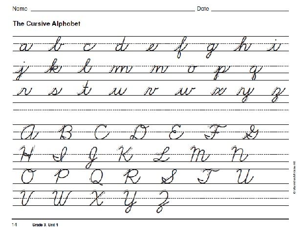 Free Handwriting Worksheets For 3rd Grade