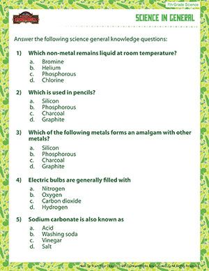 Free Science Worksheets For 7th Grade