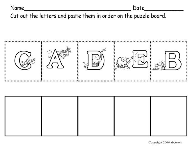 Abc Worksheets For Kindergarten