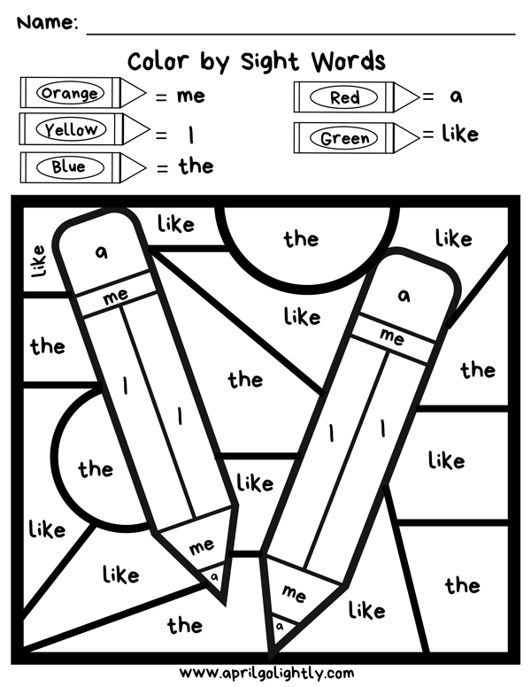 Sight Words Printable Activities