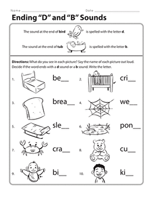 Ending Sounds Worksheets For Kindergarten