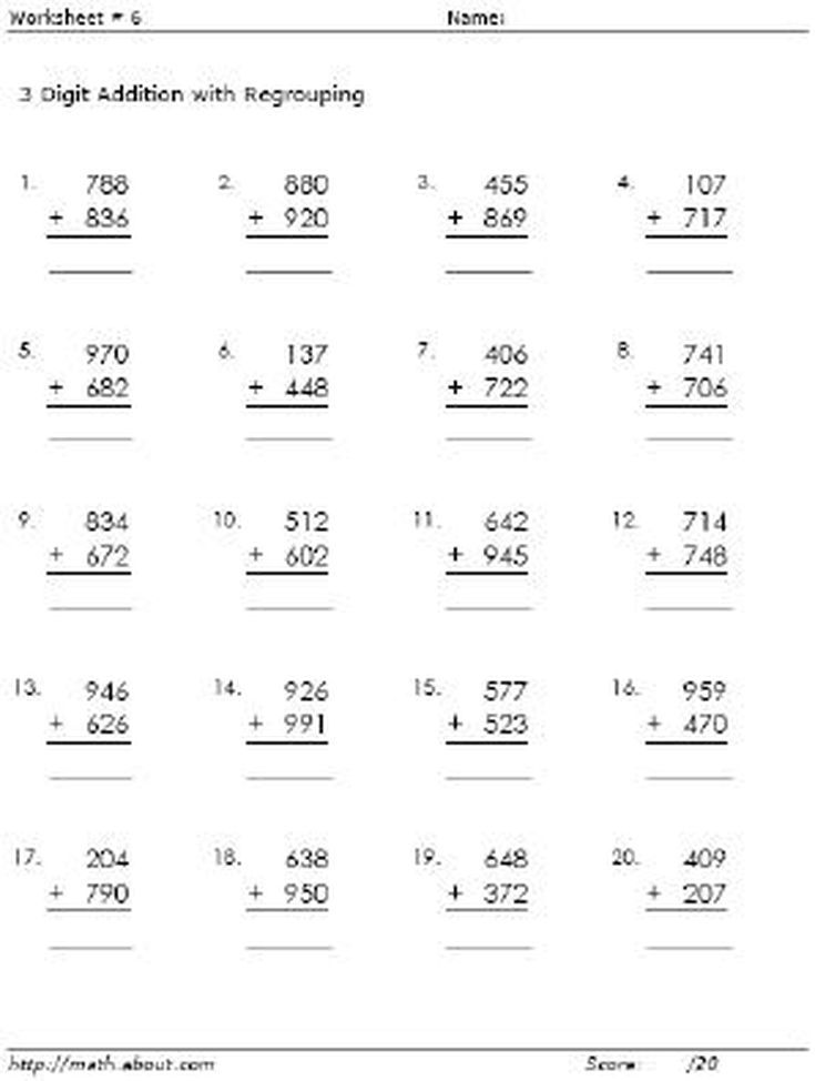 Addition Problems 4th Grade