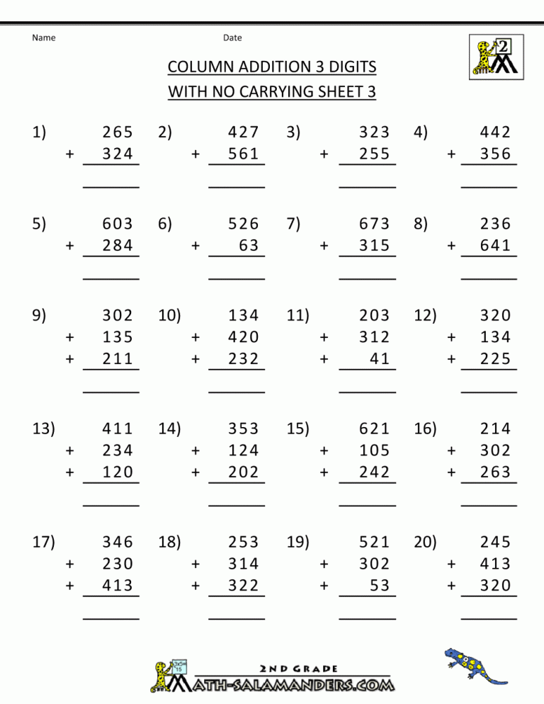 Printable Addition Worksheets