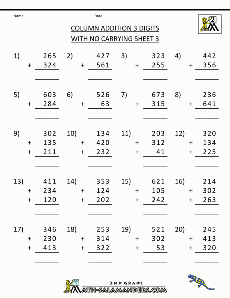 Math Practice Worksheets Addition And Subtraction