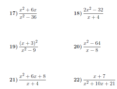 Algebraic Fractions Worksheet With Answers