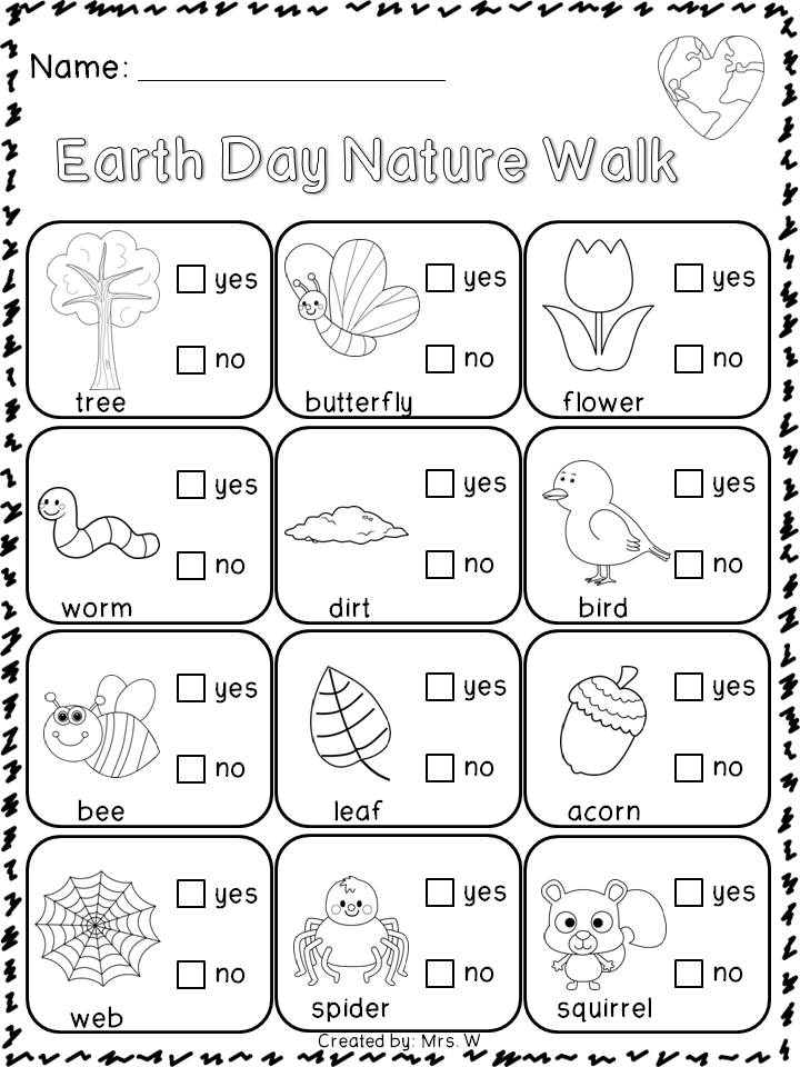 Earth Day Worksheets For Kindergarten