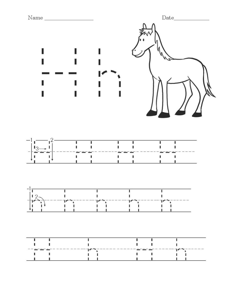 Letter H Worksheets Prek