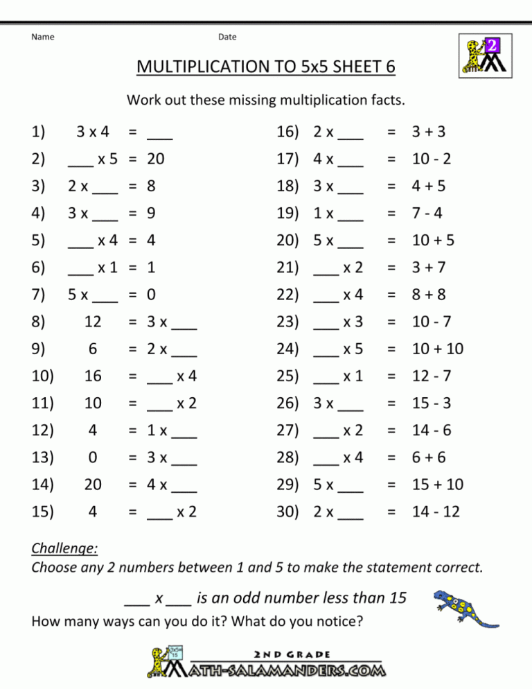 Math Worksheets Grade 7 Multiplication