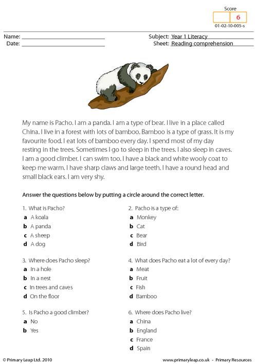 4th Grade Reading Worksheets Multiple Choice