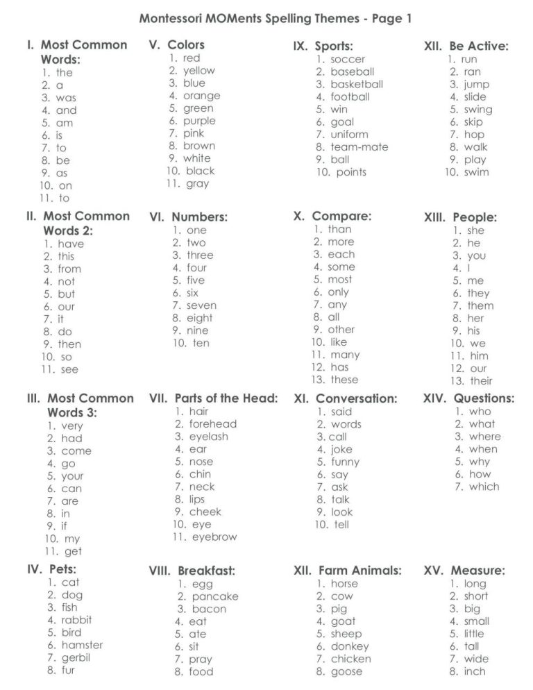 2nd Grade Spelling Worksheets