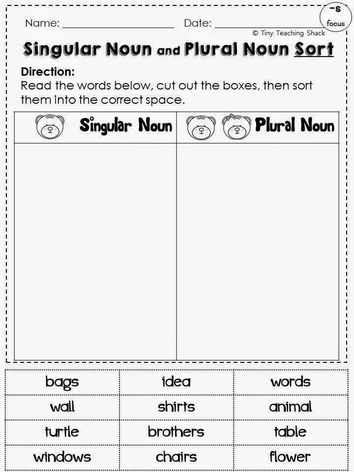 Singular Plural Worksheet