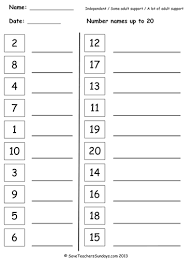 Number Names Worksheet 1-20