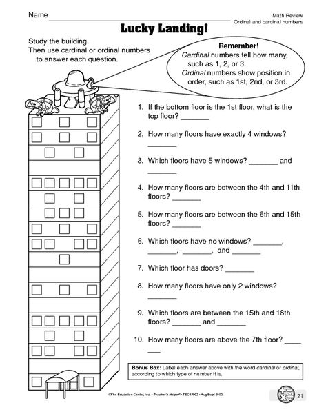 Ordinal Numbers Worksheet Grade 2