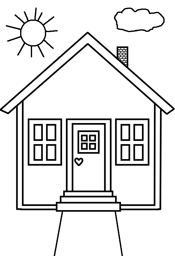 House Coloring Pages Simple