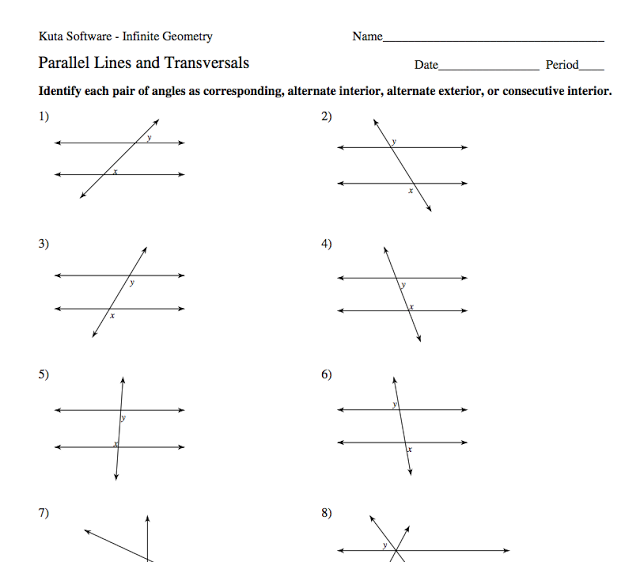 Angle Relationships Worksheet