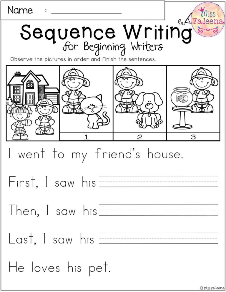 Story Sequencing Worksheets For Kindergarten