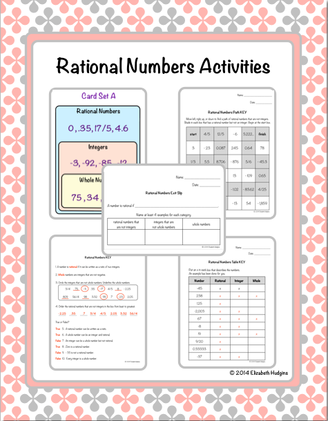 Worksheet Examples Of Rational Numbers