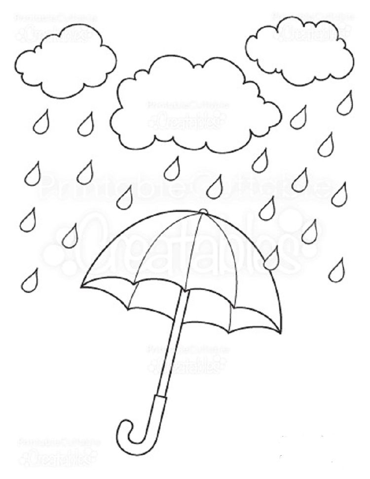 Rain Coloring Page