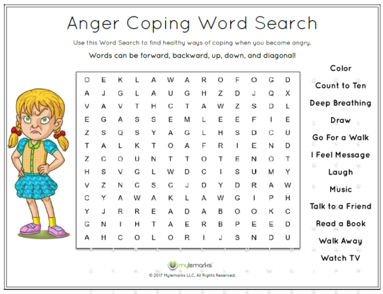 Anger Management Worksheets For Youth