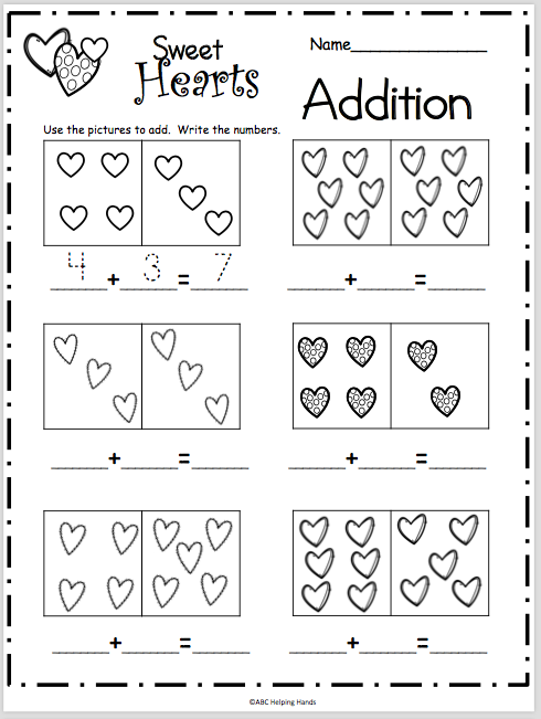 Adding Worksheets Preschool