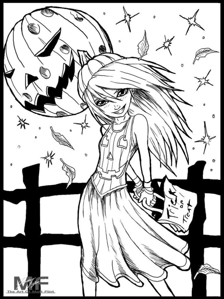 Halloween Colouring Pages For Girls