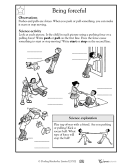 Forces Worksheet For Kids