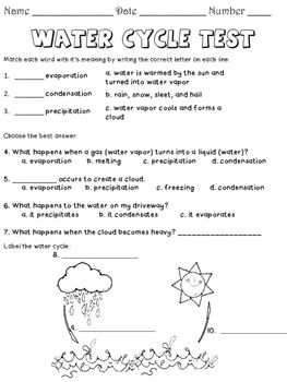 5th Grade Water Cycle Worksheet Pdf