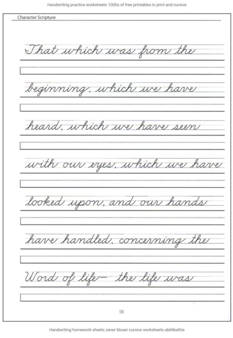 Free Printable Handwriting Worksheets For 5th Grade