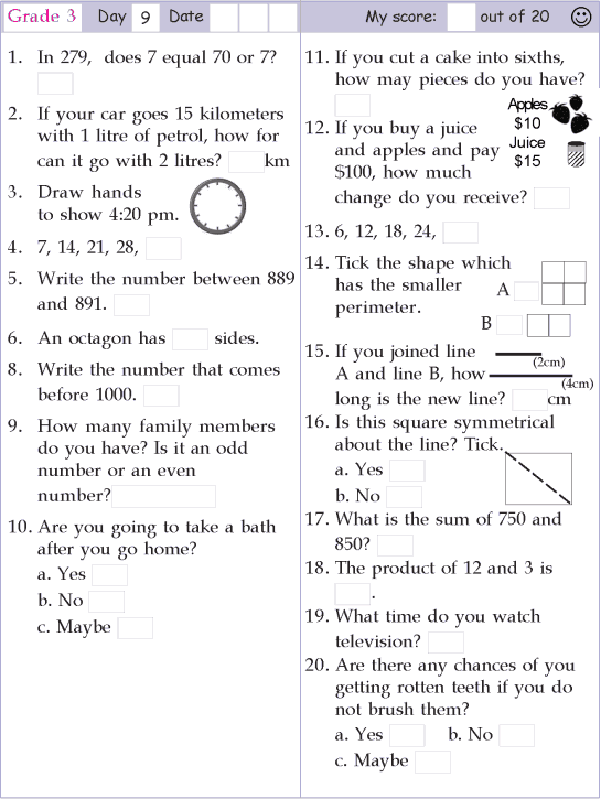 Mental Maths For Class 3