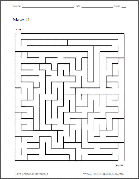 Maze Worksheets For Grade 1