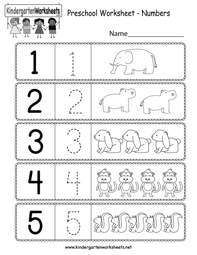 Numbers Worksheets For Kindergarten