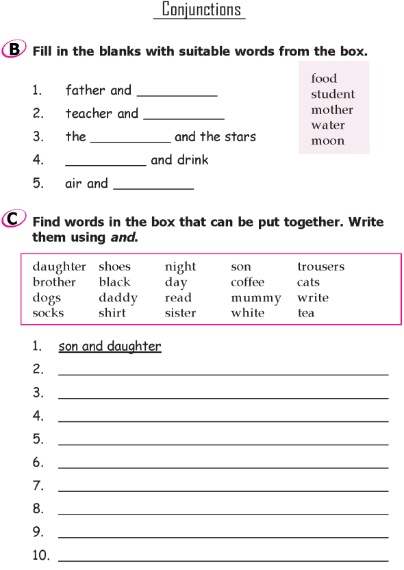 Year 1 Worksheets English