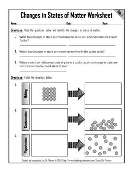 States Of Matter Worksheet Chemistry