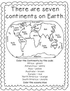 Continents And Oceans Worksheet For 3rd Grade