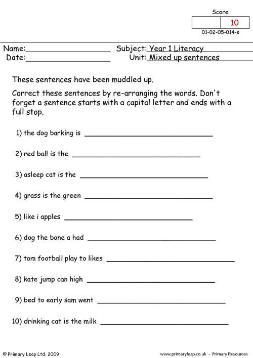 Year 1 Worksheets Uk